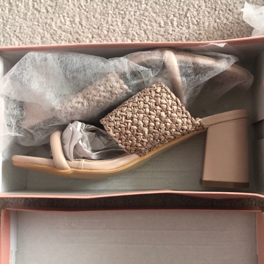 NEW! Faux leather block heels